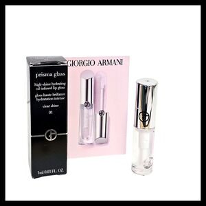 Giorgio Armani Prisma Glass Lip Gloss High-Shine Hydrating Clear Shine 01 Mini